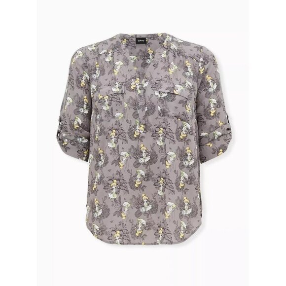 Torrid Womens Plus 5X Harper Disney Peter Pan Tinkerbell Grey Pullover Blouse - Picture 10 of 11